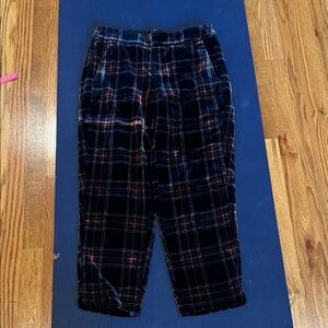 J. Crew Plaid Velvet Pants with pockets